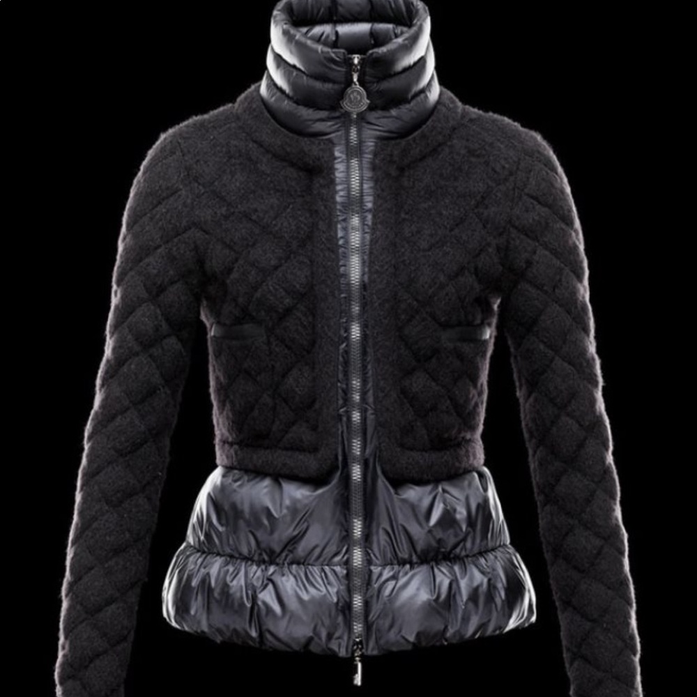 Auth Moncler Gaufre Giubbotto real down feathers wool stylish classy warm jacket